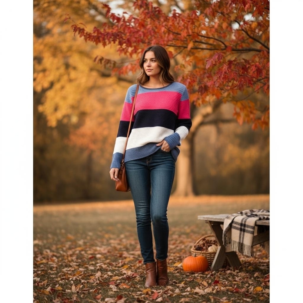 Skovhuus striped organic cotton sweater size small